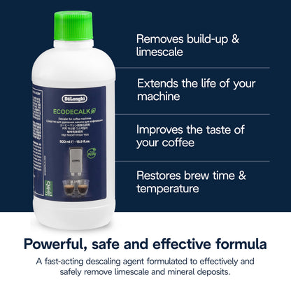 De'Longhi EcoDecalk Descaler, Eco-Friendly Universal Descaling Solution for Coffee & Espresso Machines, 16.90 oz (5 uses) 🍁 All In One Marketplace Canada