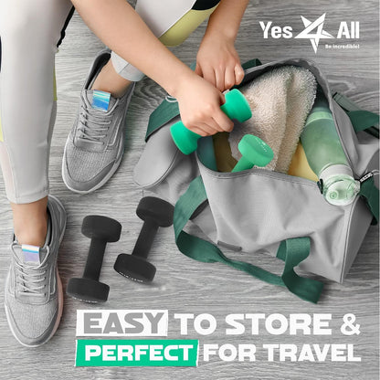 Yes4All Dumbbell Neoprene, poids et haltere, Weight set, hand weights for women, dumbbells pair, free weights (D. Green - 5lbs) 🍁 All In One Marketplace Canada