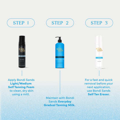 Bondi Sands Self Tanning Foam Light/Medium| Lightweight Self-Tanner Foam Enriched with Aloe Vera | Coconut scent | suitable for fair skin |Streak-Free | Never Orange | Vegan & Cruelty Free (200 mL) 🍁 All In One Marketplace Canada