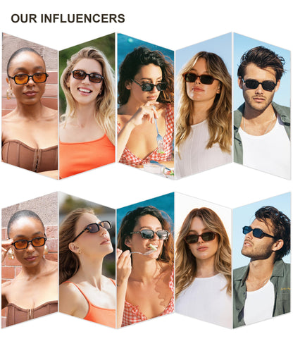 SOJOS Trendy Rectangle Polarized Sunglasses Womens Mens, Small Retro Fashion Thin Slim Square Sunnies SJ2610, Black/Grey 🍁 All In One Marketplace Canada
