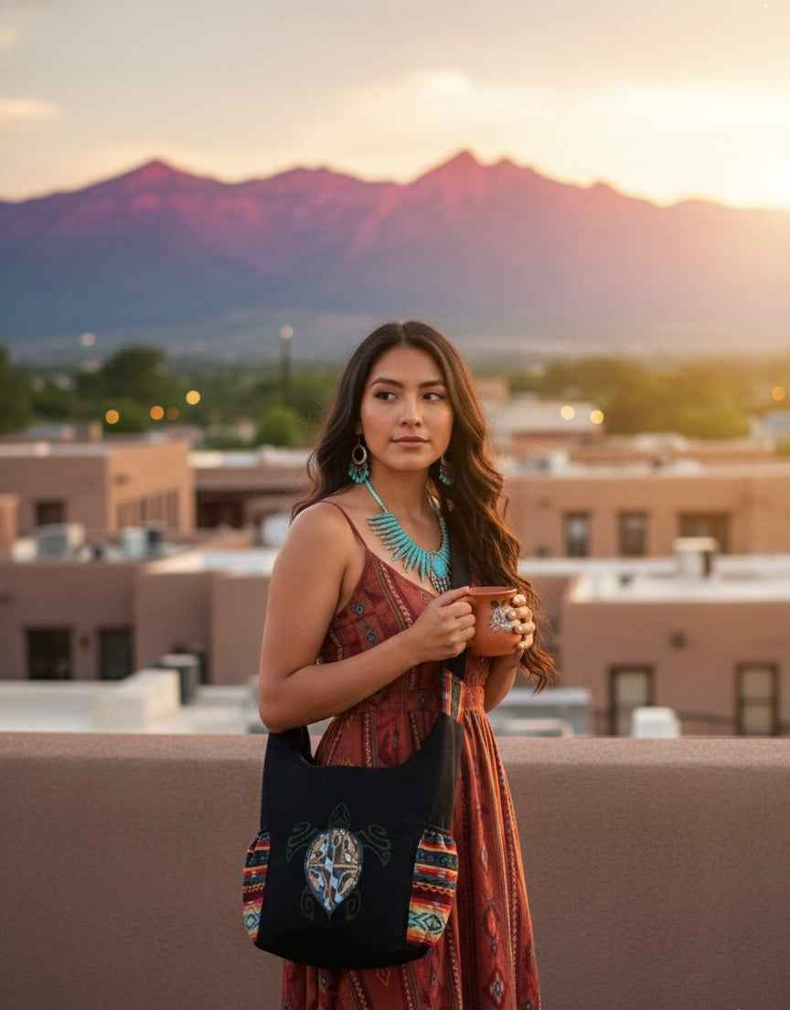 Turtle Embroidered Crossbody Bag