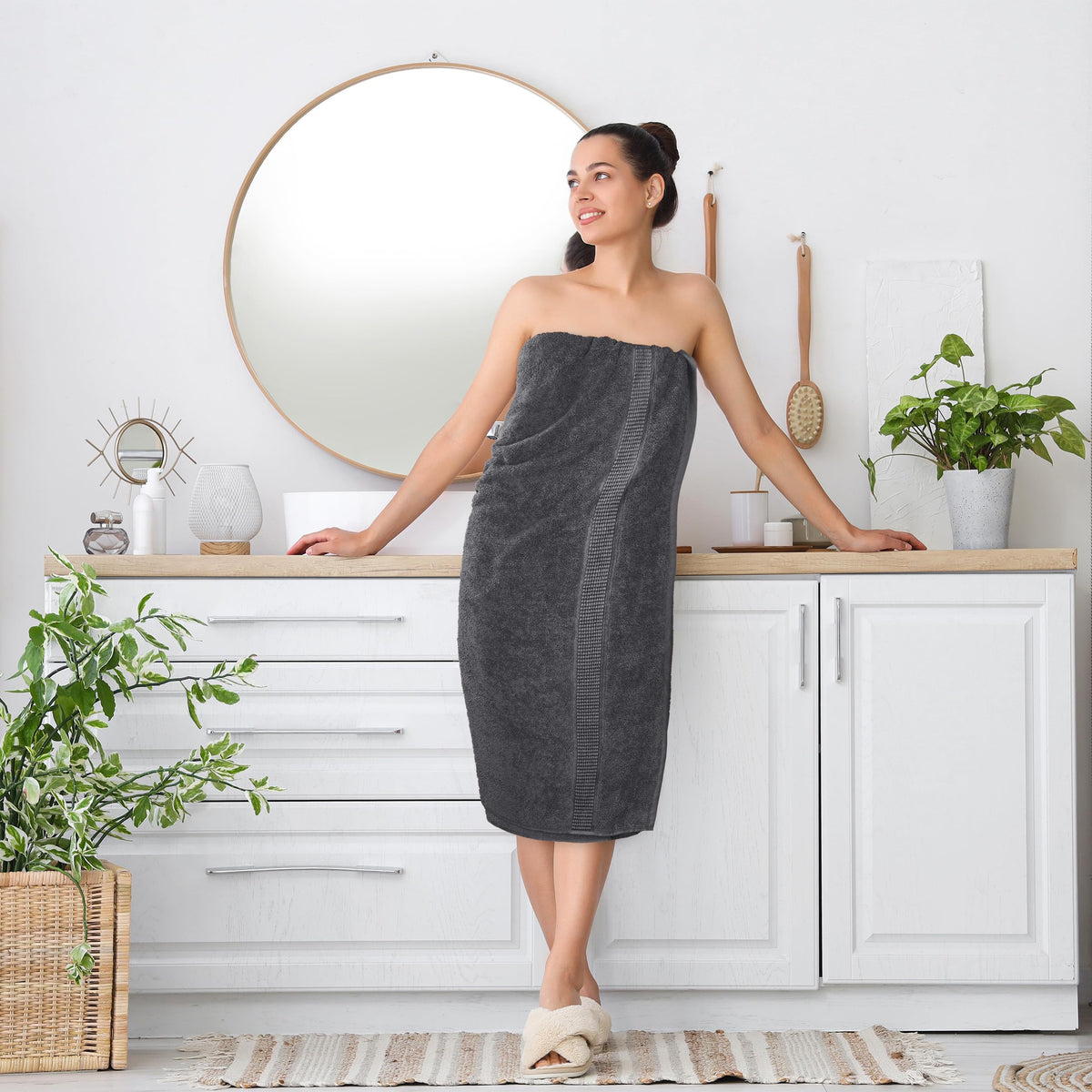 Utopia Towels Luxurious Jumbo Bath Sheet, 35 by 70 Inches, 600 GSM 100% Ring Spun Cotton, Highly Absorbent and Quick Dry Extra Large Bath Towel, Super Soft, Grey, 2 Pack 🍁 All In One Marketplace Canada