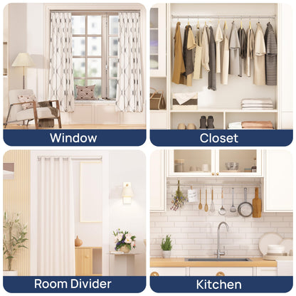 Shower Curtain Rod 30 to 76 Inches, 1 Inch Adjustable Spring Tension Stainless Steel Shower Rod No Drill for Bathroom, Closet, Window, Room Divider, Never Rust, Non Slip, Nickel 🍁 All In One Marketplace Canada