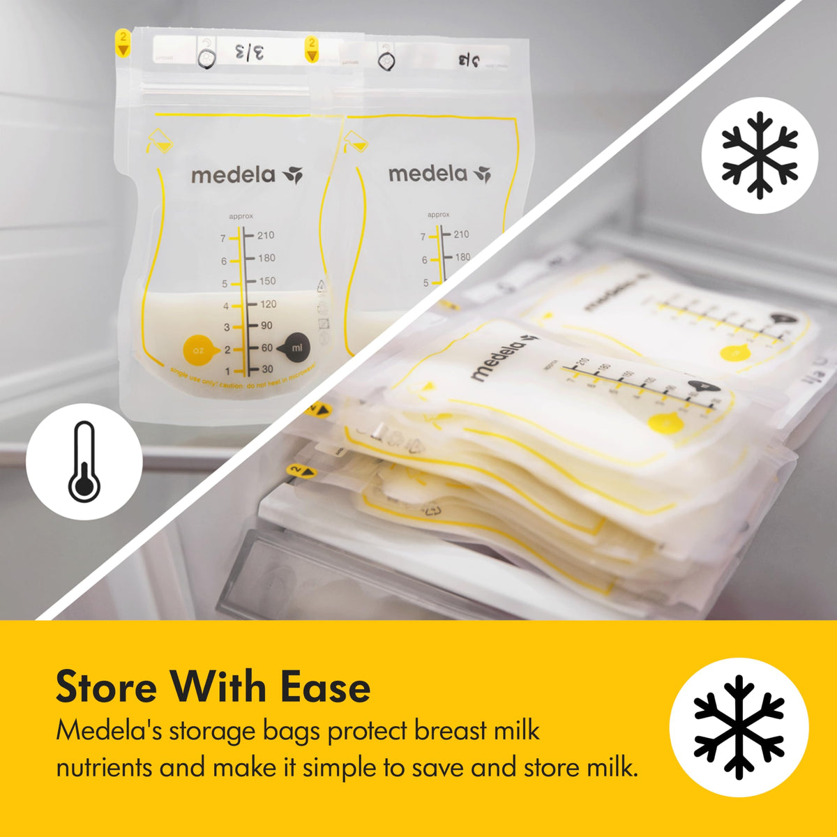 Medela Easy Pour Disposable Breast Milk Storage Bags, 7 oz/210 ml Capacity, Leakproof Design with Milk Protection, Made Without BPA, Pack of 100 🍁 All In One Marketplace Canada