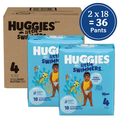 HUGGIES Disposable Swim Diapers - Size 4 Medium, Huggies Little Swimmers, 36 ct 🍁 All In One Marketplace Canada