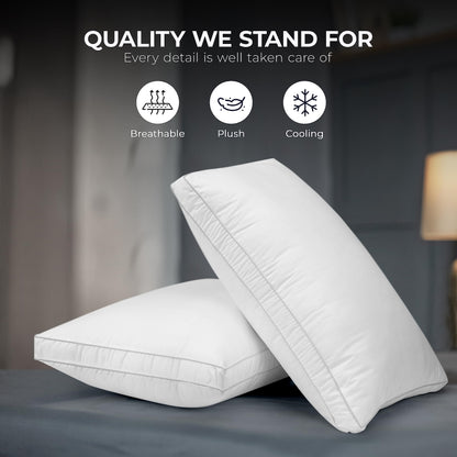 Utopia Bedding Bed Pillows for Sleeping King Size (White), Set of 2, Cooling Hotel Quality, Gusseted Pillow for Back, Stomach or Side Sleepers 🍁 All In One Marketplace Canada
