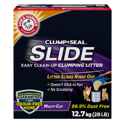 Arm & Hammer Slide Clumping Cat Litter, Multi-Cat Clay, Effortless Clean, 7-Day Odour Control, Dust-Free, Low-Tracking, Rock-Hard Clumps, Baking Soda Power, 12.7 kg 🍁 All In One Marketplace Canada