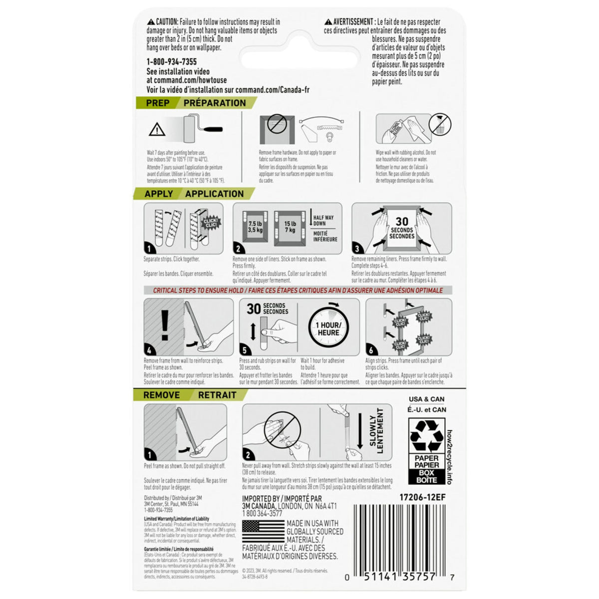 Command Large Picture Hanging Strips - Damage Free Wall Hangers for Back to School Dorm Organization - 14 White Adhesive Pairs (28 Strips) 🍁 All In One Marketplace Canada