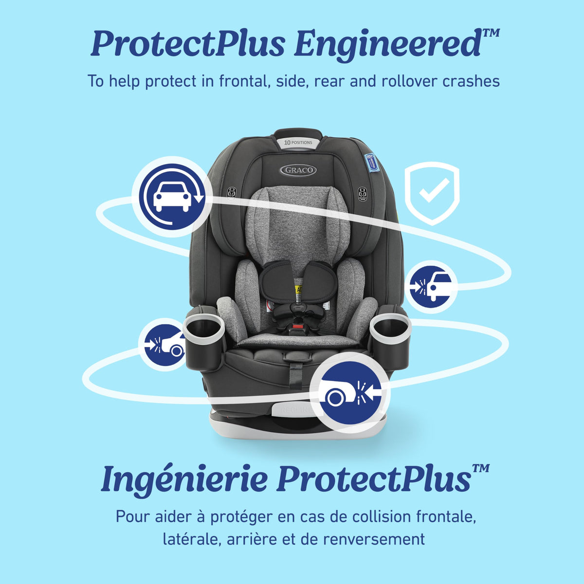 Graco 4Ever All-in-One Convertible Car Seat, 4-in-1 Baby to Big Kid Car Seat from 1.8-54 kg (4-120 lb), ProtectPlus Engineered, Chelsea 🍁 All In One Marketplace Canada