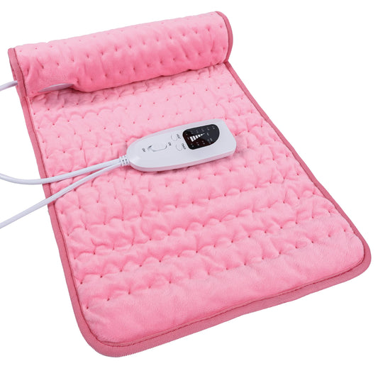 Heating Pad Electric Heat Pad, Hot Heated Pad,Moist Heat Heating Pad Moist and Dry Heat,Multiple Temp and Timer Settings (Light pink, 24"X12") 🍁 All In One Marketplace Canada