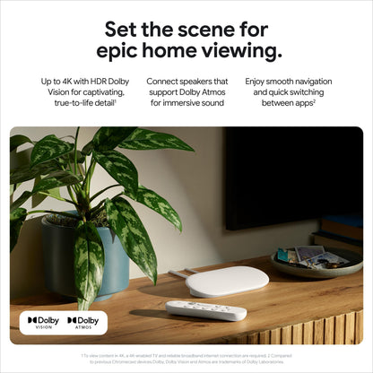 Google TV Streamer (4K) - Fast Streaming Entertainment With Voice Search Remote - Watch Movies, Shows, Live TV, and Netflix in 4K HDR - Smart Home Control - 32 GB Storage - Porcelain 🍁 All In One Marketplace Canada