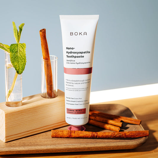Boka Fluoride Free Toothpaste, Nano Hydroxyapatite Toothpaste, Appropriate for Sensitive Teeth - for Adult Oral Care - Cinnamon Mint Flavor, 4 Fl Oz (113g) 1Pk 🍁 All In One Marketplace Canada