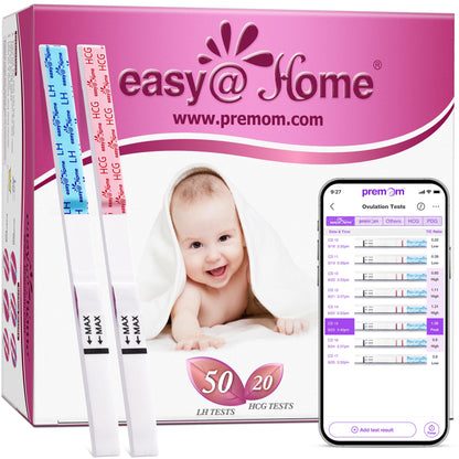 Easy@Home 50 Ovulation & 20 Pregnancy Test Strips Kits: Easy to Use Sensitive Accurate Reliable Fertility Predictor (Pink) 🍁 All In One Marketplace Canada