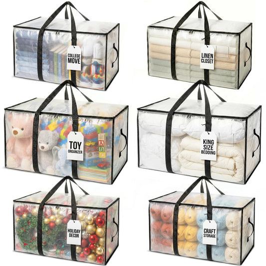 ClearSpace Oversized Moving Bags or Storage Bag – Large Moving Boxes with Backpack Straps, Zippers & Handles – Heavy-Duty Packing Bags, College Dorm, Christmas Decorations, 6 Pack 🍁 All In One Marketplace Canada