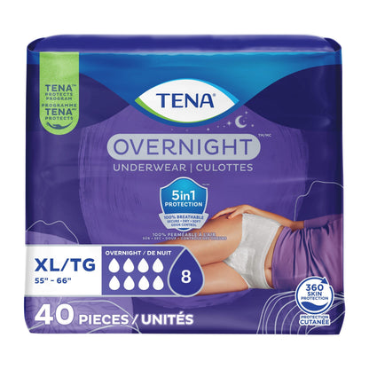 TENA Adult Incontinence, Discrete Disposable, Underwear, Comfortable Fit, Overnight Protection, Unisex, X-Large (L), 40 Count 🍁 All In One Marketplace Canada