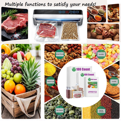 YILUFA1688 Vacuum Sealer Bags 300 Count, Pre-Cut Mixed Sizes (8"x12", 7"x10", 6"x8"), Commercial Grade Heavy Duty BPA-Free Bags, Freezer Safe, Sous Vide & Compatible with All Vacuum Sealers 🍁 All In One Marketplace Canada