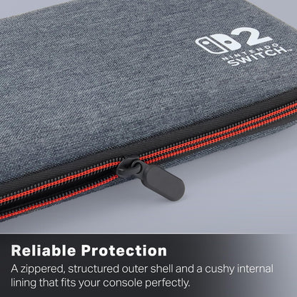 PowerA Slim Case for Nintendo Switch 2 - Dark Heather Grey, Officially Licensed, Protective Case, Holds 10 Game Cards, Padded Screen Protector, Built-in Play Stand 🍁 All In One Marketplace Canada