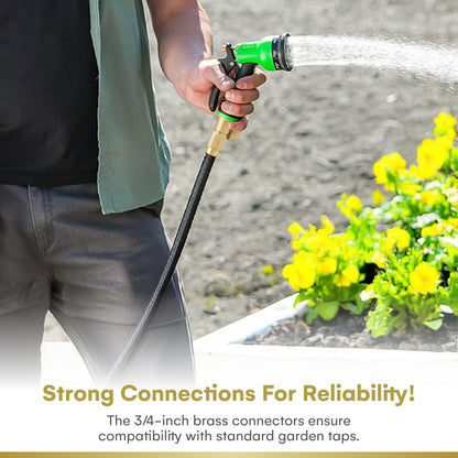 Flexi Hose with 8 Function Nozzle Expandable Garden Hose, Lightweight & No-Kink Flexible Garden Hose, 3/4 inch Solid Brass Fittings and Double Latex Core, 50 ft Black 🍁 All In One Marketplace Canada