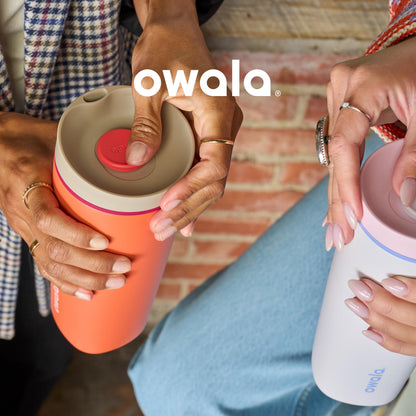 Owala SmoothSip Slider Insulated Stainless Steel Coffee Tumbler, Reusable Iced Coffee Cup, Hot Coffee Travel Mug, BPA Free 12 oz, Crochet Queen 🍁 All In One Marketplace Canada