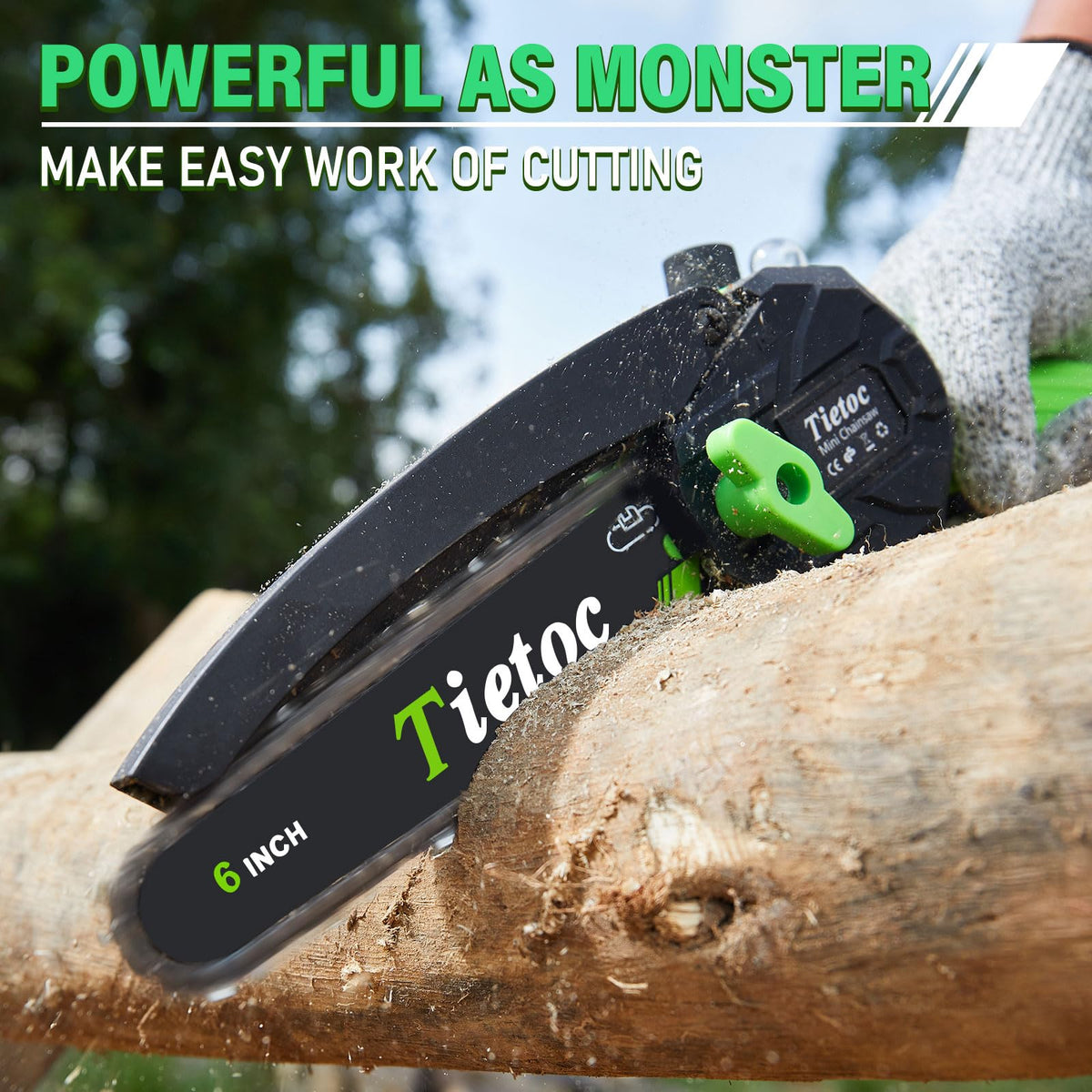 TIETOC Mini Chainsaw Cordless 6 Inch with Large Batteries, 880w Electric Chainsaw with Oiler System,Small Battery Chainsaw for Wood/Trees Cutting for Men Dad Husband Gadget 🍁 All In One Marketplace Canada