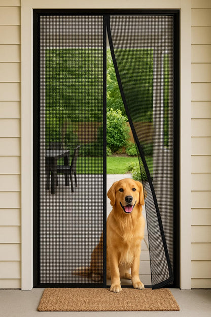 Magnetic Screen Door 34"W x 82"H, Fits Door Size to 32"W x 80"H, Heavy Duty Fiberglass Moustiquaire Magnétique, Screen Mesh with Automatic Block Closure, Walk Through Easily for Kids Pets 🍁 All In One Marketplace Canada