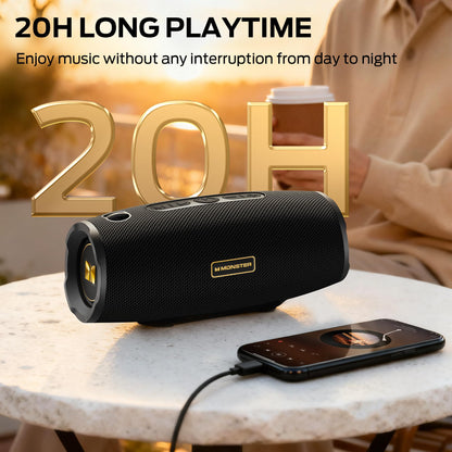 Monster S380 Bluetooth Speaker, Portable Speaker with 40W Stereo Sound, Bluetooth 6.0, 20H Playtime, IPX6 Waterproof, TWS Pairing, Support AUX/TF Card, Wireless Speaker for Party, Travel, Outdoor 🍁 All In One Marketplace Canada