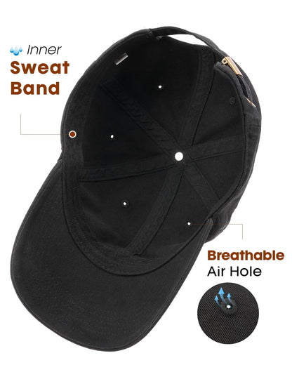 FURTALK Cotton Low Profile Baseball Cap Hat for Men Women Adjustable Dad Hat Four Seasons Classic Black 🍁 All In One Marketplace Canada