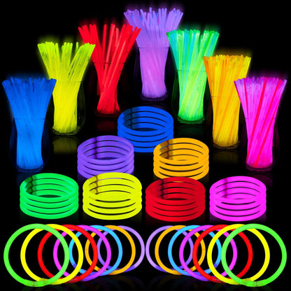 JOYIN 200 Pcs Glow Sticks Bulk 8" Glowsticks, Glow Stick Bracelets Necklaces, Glow in the Dark Party Favors, Easter, Christmas, Halloween Party Supplies Pack 🍁 All In One Marketplace Canada