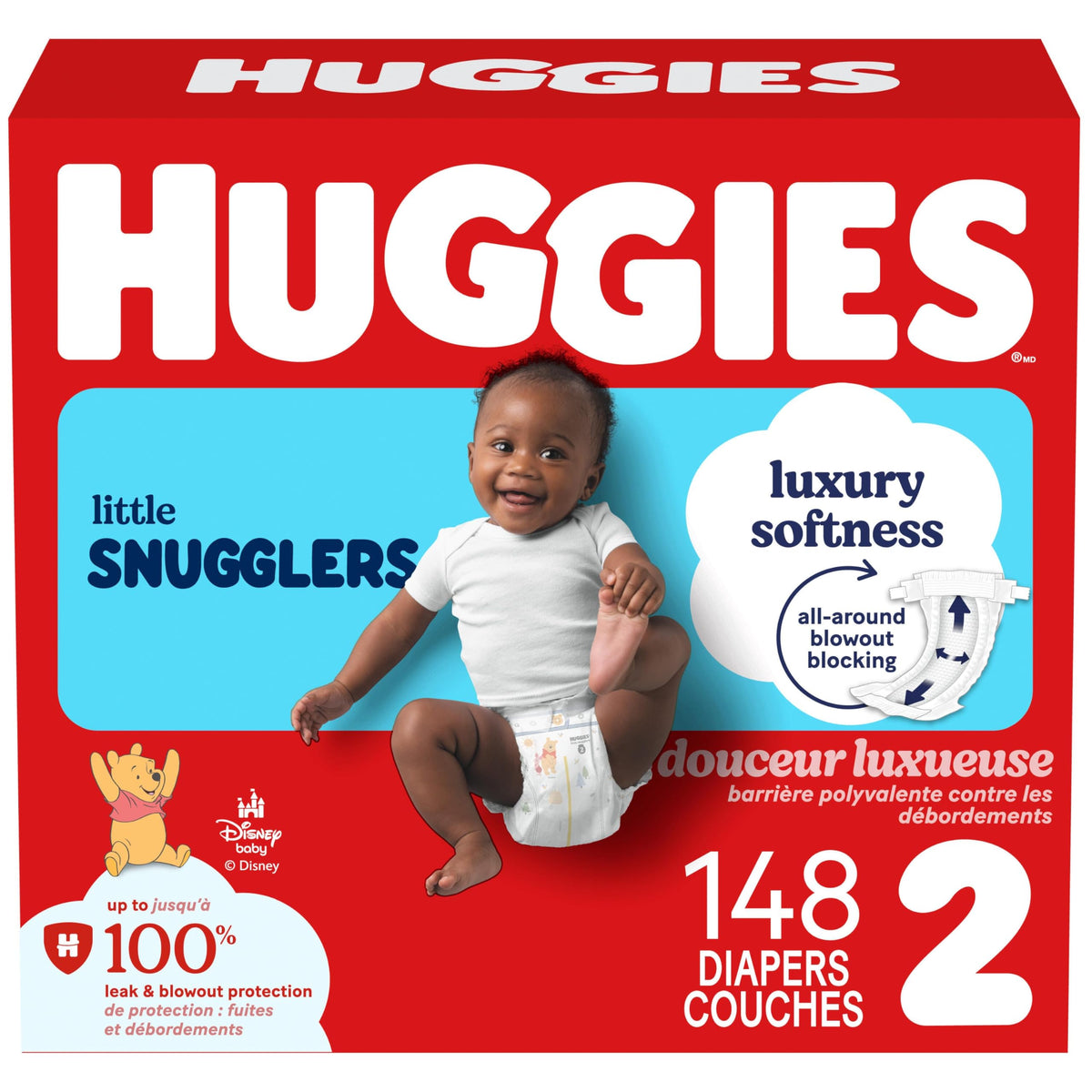 HUGGIES Little Snugglers Baby Diapers, Size 2 (12-18 Lb.), Mega Colossal Packs (Packaging May Vary), 148 Count 🍁 All In One Marketplace Canada