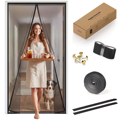 Magnetic Screen Door 36"W x 82"H, Fits Door Size to 34"W x 80"H, Heavy Duty Fiberglass Moustiquaire Magnétique, Screen Mesh with Automatic Block Closure, Walk Through Easily for Kids Pets 🍁 All In One Marketplace Canada