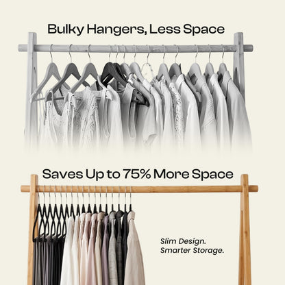 Utopia Home Velvet Hangers 30 Pack, Heavy Duty, Non-Slip, Space Saving Felt Clothes Hangers with 360° Hook & Notches (Black) 🍁 All In One Marketplace Canada