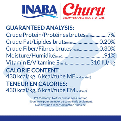 INABA Churu Cat Treats, Lickable, Squeezable Creamy Purée with Vitamin E, 14 Grams per Tube, 120 Tubes Total, Chicken Variety 🍁 All In One Marketplace Canada