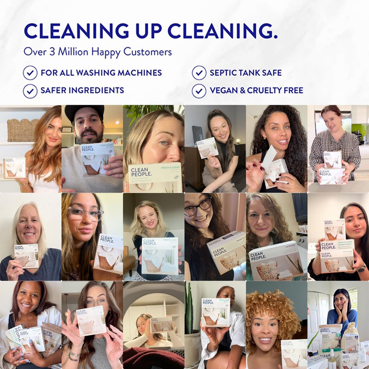 Clean People Laundry Detergent Sheets - Recyclable Packaging, Hypoallergenic, Stain Fighting - Ultra Concentrated, Laundry Soap - Fresh Scent, 192 Pack 🍁 All In One Marketplace Canada