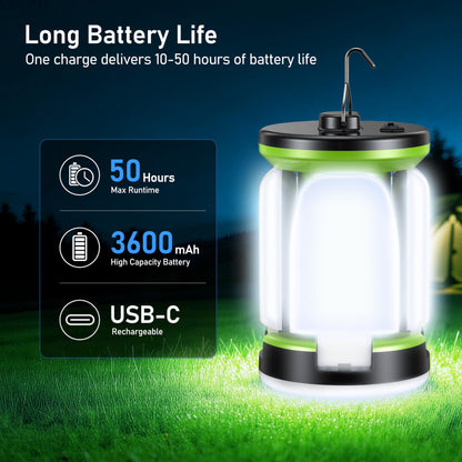 Blukar Camping Lantern Rechargeable, Camping Lights Lamp-7 Light Modes,60 LED Ultra Bright LED Tent Light,Long Battery Life for Outdoor for Camping, Emergency, Fishing, Hiking etc (White Light) 🍁 All In One Marketplace Canada