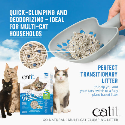 Catit Go Natural Pea Husk Multi-Cat Clumping Cat Litter, Vanilla, 6.4 kg, Dust Free & Lightweight Cat Litter, Cat Liter, Cat Litter Clumping, Bentonite Clay 🍁 All In One Marketplace Canada