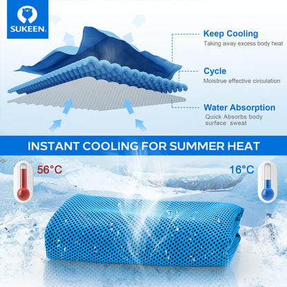 Sukeen [4 Pack] Cooling Towel (40"x12"), Ice Towel, Soft Breathable Chilly Towel, Microfiber Towel for Yoga, Sport, Running, Gym, Workout,Camping, Fitness, Workout & More Activities 🍁 All In One Marketplace Canada