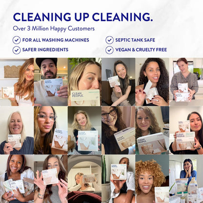 Clean People Laundry Detergent Sheets - Recyclable Packaging, Hypoallergenic, Stain Fighting - Ultra Concentrated, Laundry Soap - Fresh Scent, 96 Pack 🍁 All In One Marketplace Canada