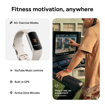 Google Fitbit Charge 6 Advanced Health and Fitness Tracker with Built-in GPS, Stress Management Tools, Sleep Tracking, 24/7 Heart Rate and more -- Silver/White 🍁 All In One Marketplace Canada