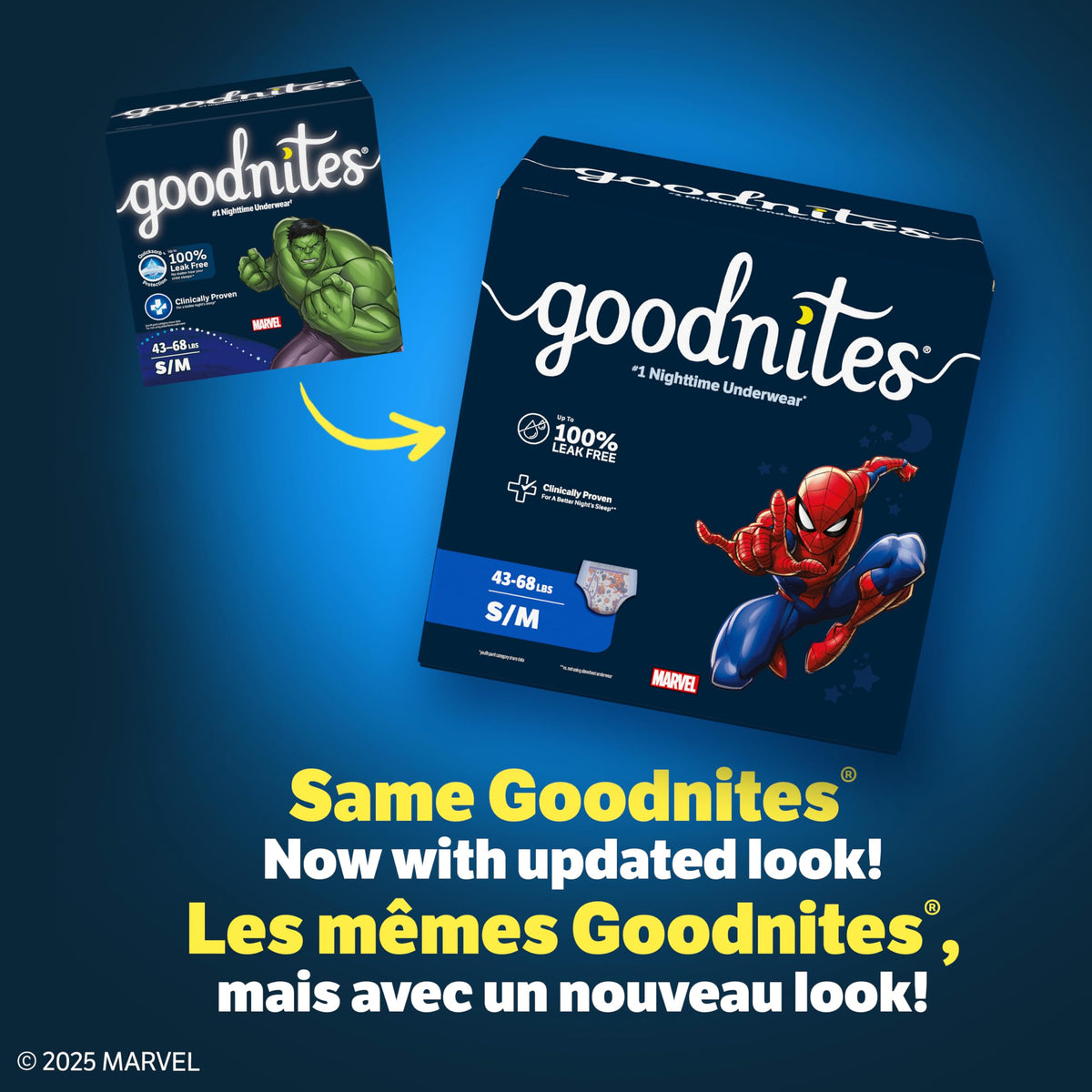 Goodnites Boys' Bedwetting Underwear, Size S/M (43-68 lbs), 99 Ct (3 Packs of 33), Packaging May Vary 🍁 All In One Marketplace Canada