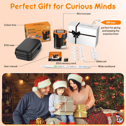 1000X Handheld Digital Microscope for Kids - 4K 2.0" Screen, Rechargeable Mini Labster Portable Pocket Scope, Includes Slides Kit - Science Gadget Edu Boy Girls Gift Ages 4-12 🍁 All In One Marketplace Canada