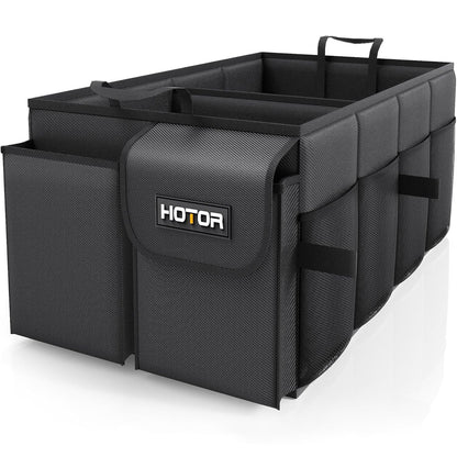 HOTOR Trunk Organizer - Car Organizer, Foldable Trunk organizer for SUVs & Sedans, Car Accessories, Tools, Sundries, 2 Compartments, Black 🍁 All In One Marketplace Canada