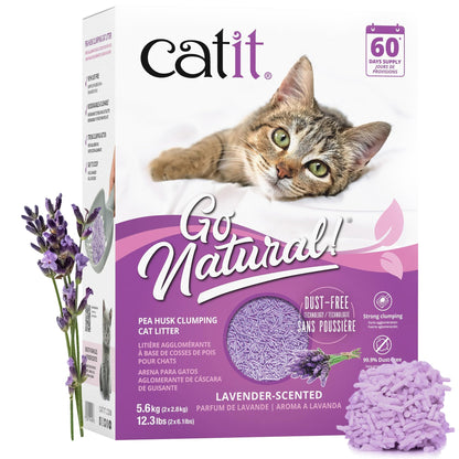 Catit Go Natural Pea Husk Clumping Cat Litter, Tofu, Lavender, 14 L, Dust Free & Lightweight Cat Litter, Easy to Scoop, Litiere Pour Chat 🍁 All In One Marketplace Canada