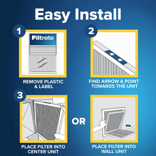 Filtrete 16x25x1 AC Furnace Air Filter, MPR 700, MERV 8, Tough on Pollen, Easy on Airflow, 3-Month Pleated 1-Inch Electrostatic Air Cleaning Filter, 2-Pack (Actual Size 15.68 x 24.56 x 0.78 in) 🍁 All In One Marketplace Canada