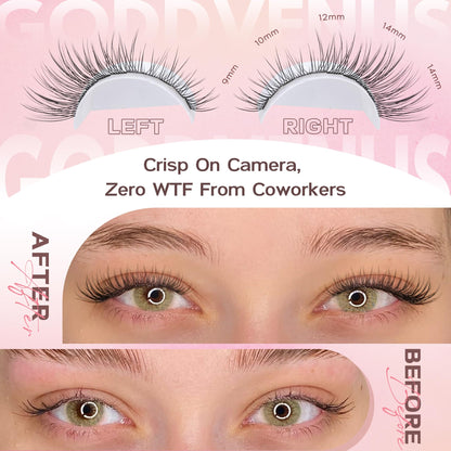 Goddvenus Lash Clusters Kit 9-14mm 300pcs Wispy Eyelash Cluster Lashes Natural DIY Lash Extension Kit Short Cluster Eyelash Extensions C Curl 🍁 All In One Marketplace Canada