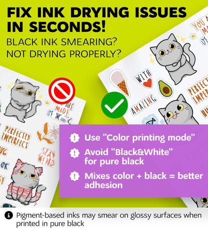 Premium Printable Vinyl Sticker Paper for Inkjet Printer and Laser - 20 White Matte Sticker Paper Waterproof - Durability Adhesive Paper 8.5 x 11, Fast Dry, Holds Ink Well, Great for Cutting Machines 🍁 All In One Marketplace Canada