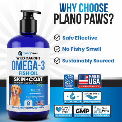 Omega 3 Fish Oil for Dogs – Liquid Fish Oil Supplement – Supports Skin & Coat, Joint Function & Overall Wellness – Easy to Serve – for All Breeds & Ages 🍁 All In One Marketplace Canada