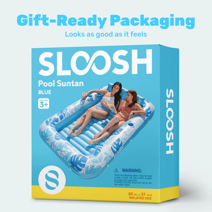 Sloosh Inflatable Tanning Pool Lounger Float-XL, 85" x 57" Extra Large Suntan Sun Tan tub for Adults, Bed Blow up, Raft Lounge Floatie, XL-Blue 🍁 All In One Marketplace Canada