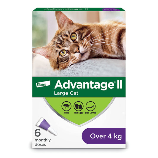 Advantage II Flea Protection for Large Cats weighing over 4 kg (over 9 lbs.) - 6 doses 🍁 All In One Marketplace Canada