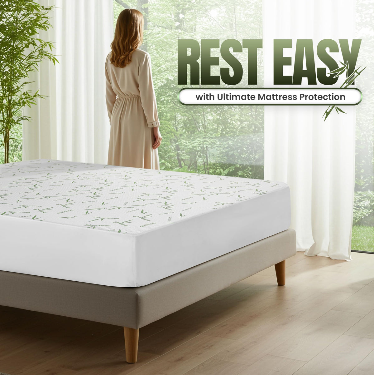 Utopia Bedding Waterproof Mattress Protector Full/Double Size, Bamboo Viscose Mattress Cover 200 GSM, Fits 15 Inches Deep, Breathable, Fitted Style with Stretchable Pockets 🍁 All In One Marketplace Canada