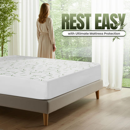 Utopia Bedding Waterproof Mattress Protector Twin XL Size, Bamboo Viscose Mattress Cover 200 GSM, Fits 15 Inches Deep, Breathable, Fitted Style with Stretchable Pockets 🍁 All In One Marketplace Canada